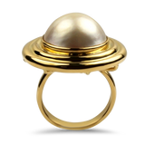 PAGE Estate Ring Estate 14k Yellow Gold Mabe Pearl Ring 5.5