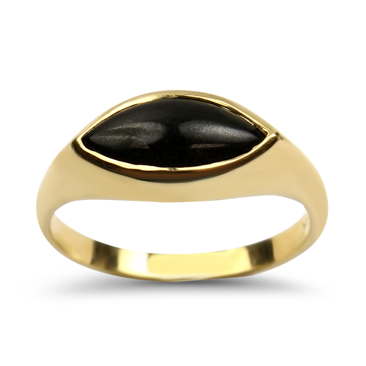 Estate 14K Yellow Gold Onyx Ring Springer s