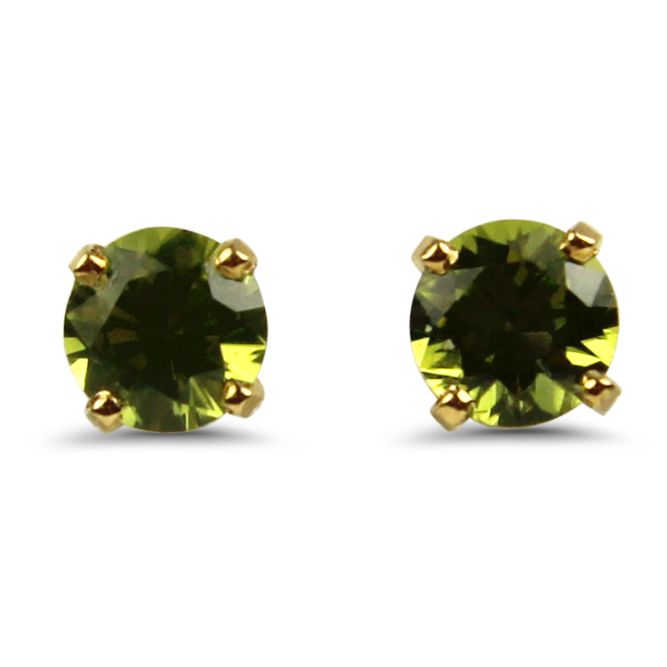 14k gold discount peridot stud earrings