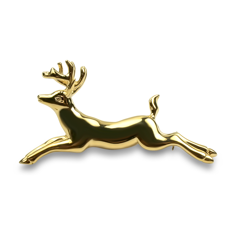 PAGE Estate Pins & Brooches Estate 14K Yellow Gold Reindeer Brooch