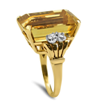 PAGE Estate Ring Estate 14K Yellow Gold Retro Citrine & Diamond Ring 8.25