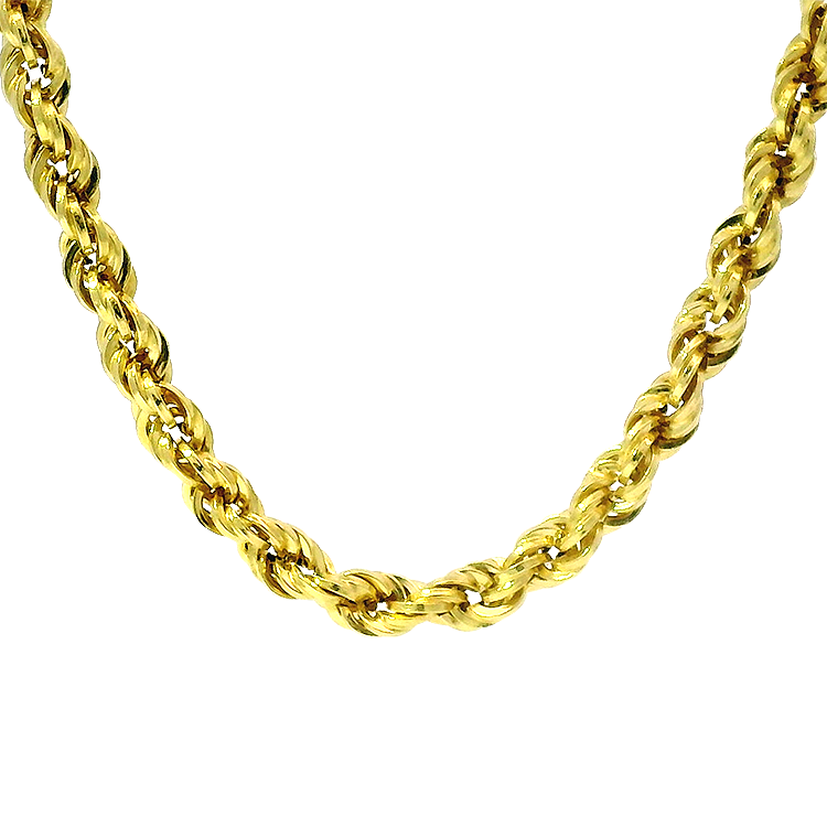 PAGE Estate Necklaces and Pendants Estate 14k Yellow Gold Rope Chain Necklace