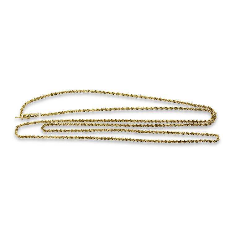 Estate 14k Yellow Gold Rope Link Chain Necklace