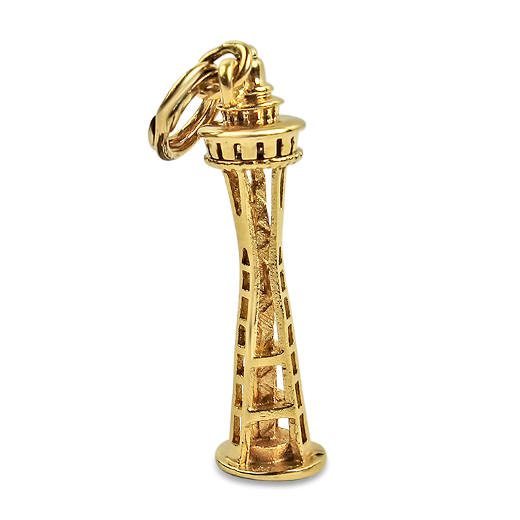 PAGE Estate Necklaces and Pendants Estate 14K Yellow Gold Seattle Space Needle Pendant/Charm