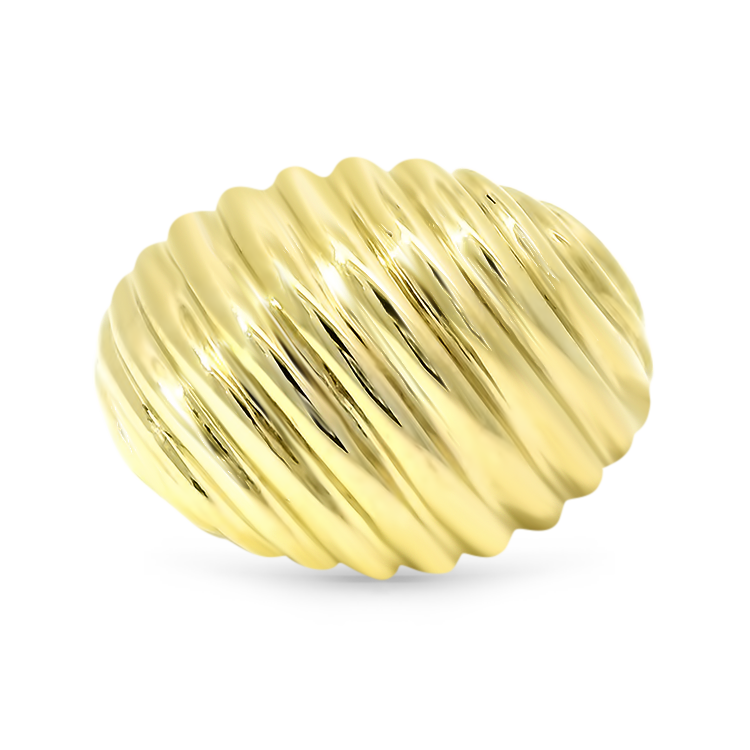 The Twisted Yellow Stud Ring in Gold