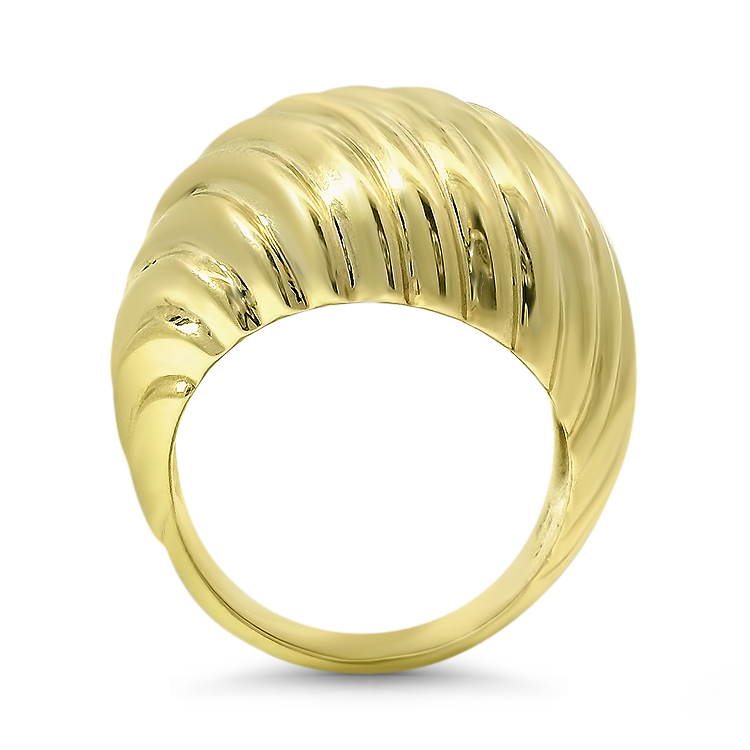 PAGE Estate Ring Estate 14k Yellow Gold Twisted Domed Ring 7.5