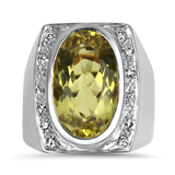 PAGE Estate Ring Estate 14K Yellow & White Gold Citrine & Diamond Ring 9
