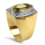 PAGE Estate Ring Estate 14K Yellow & White Gold Citrine & Diamond Ring 9