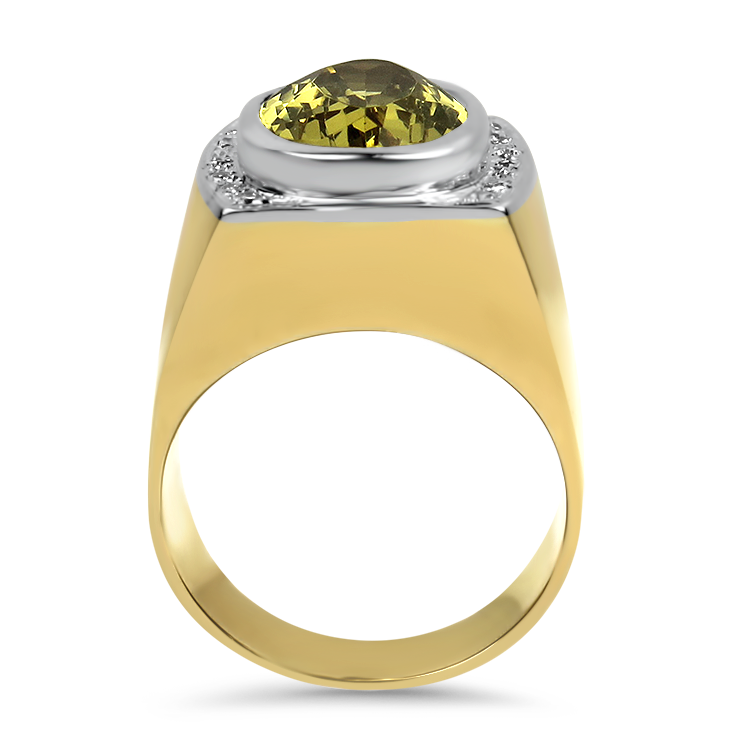 PAGE Estate Ring Estate 14K Yellow & White Gold Citrine & Diamond Ring 9