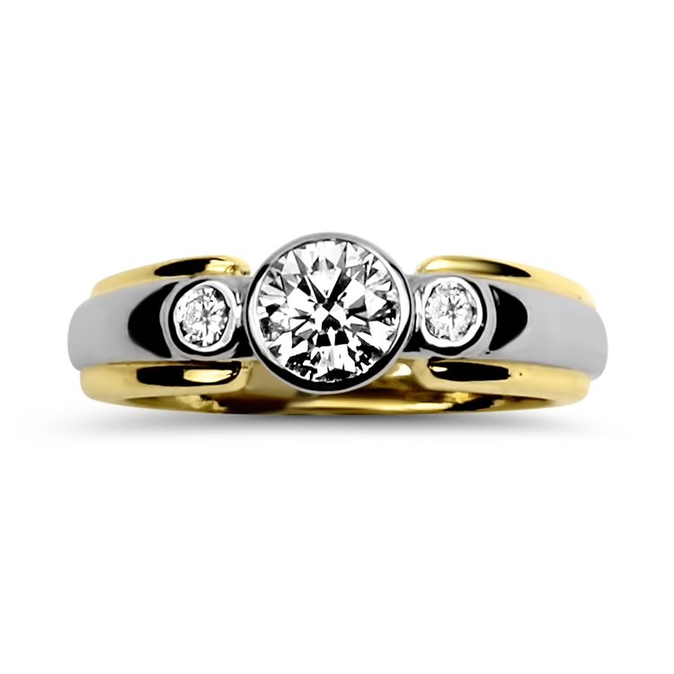 Gold bezel 2025 diamond ring