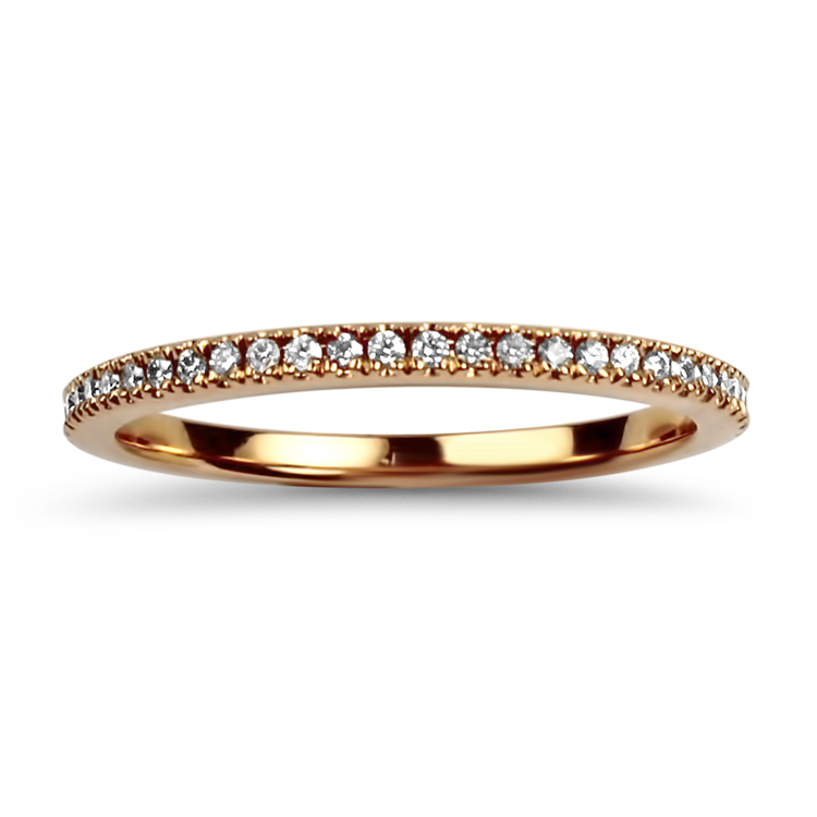 PAGE Estate Wedding Band Estate 18k Rose Gold Hearts on Fire Diamond Classic Eternity Band 5