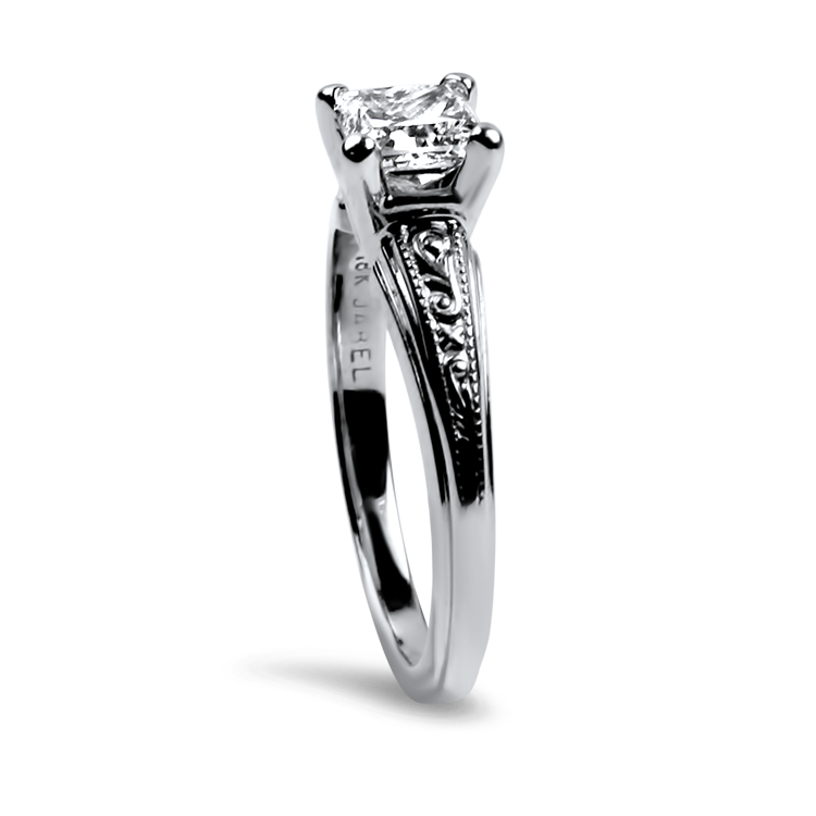 PAGE Estate Engagement Ring Estate 18k White Gold Solitaire Diamond Ring 4.75