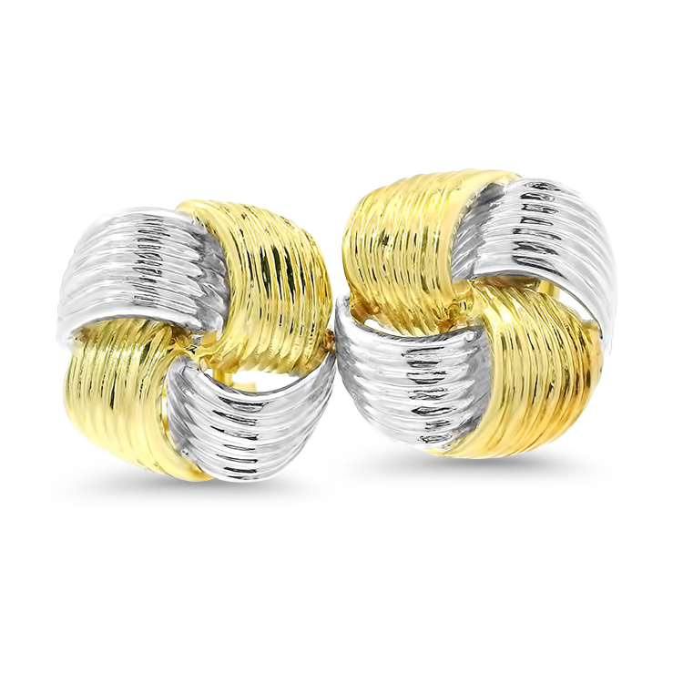 PAGE Estate Earring Estate 18k Yellow and White Gold Love Knot Earrings