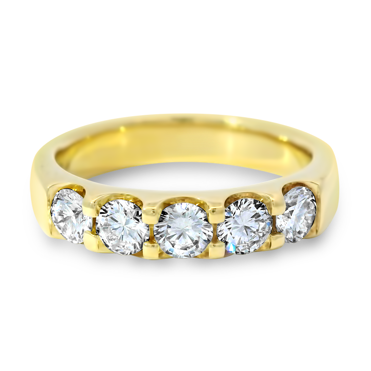Estate 18k Yellow Gold 5-Diamond Band – Springer's