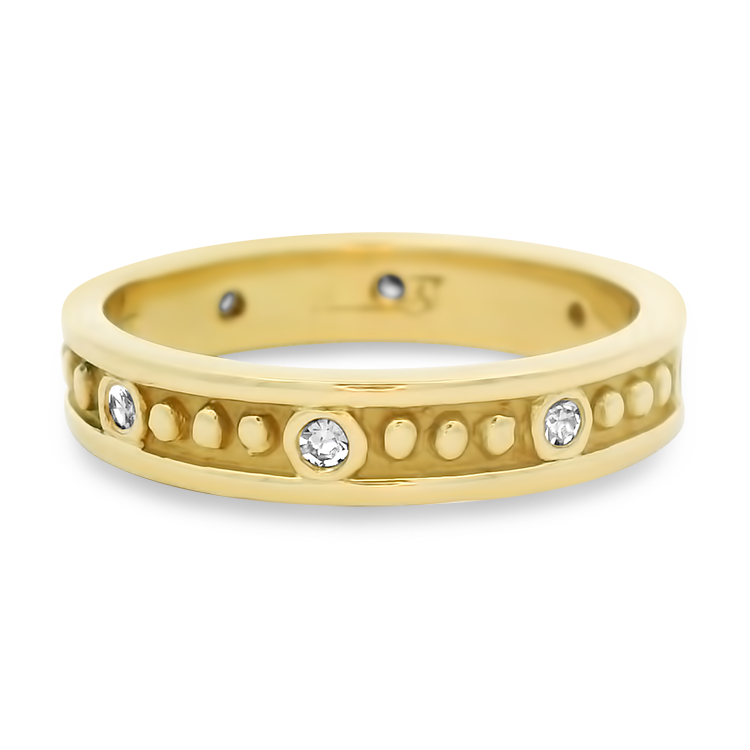 PAGE Estate Wedding Band Estate 18k Yellow Gold Dimond Band 9
