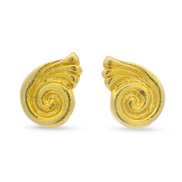 PAGE Estate Earring Estate 18k Yellow Gold Lalaounis Shell Swirl Earrings