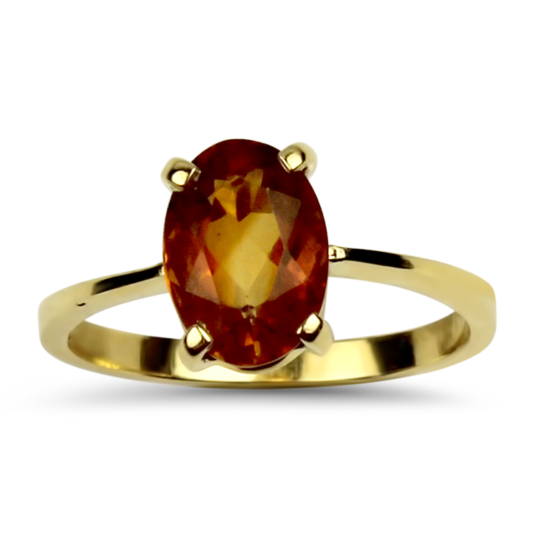 PAGE Estate Ring Estate 18K Yellow Gold Oval Citrine Ring 7