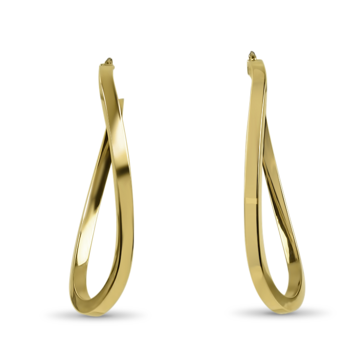 PAGE Estate Earring Estate 18K Yellow Gold Oval Hoops