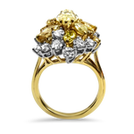 PAGE Estate Ring Estate 18K Yellow Gold & Platinum Diamond Cluster Ring 7.75