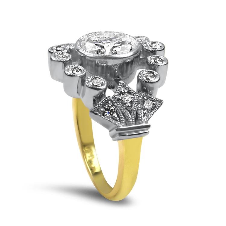 PAGE Estate Engagement Ring Estate 18k Yellow & White Gold 3.07ct Edwardian Diamond Engagement Ring 6