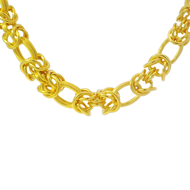 PAGE Estate Necklaces and Pendants Estate 22k Yellow Gold Graduated Byzantine Link Chain