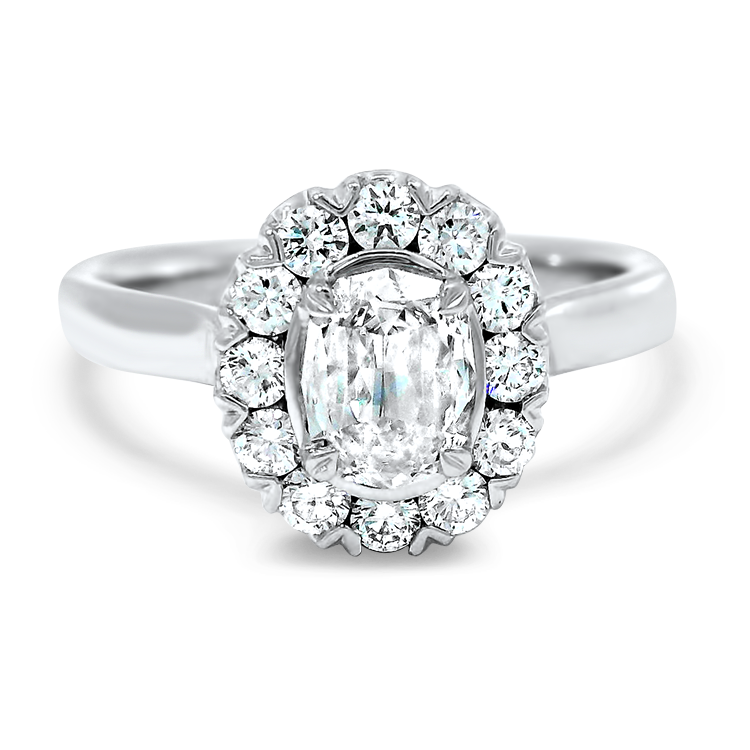 PAGE Estate Engagement Ring Estate Christopher Designs L'Amour Oval Halo Diamond Engagement Ring