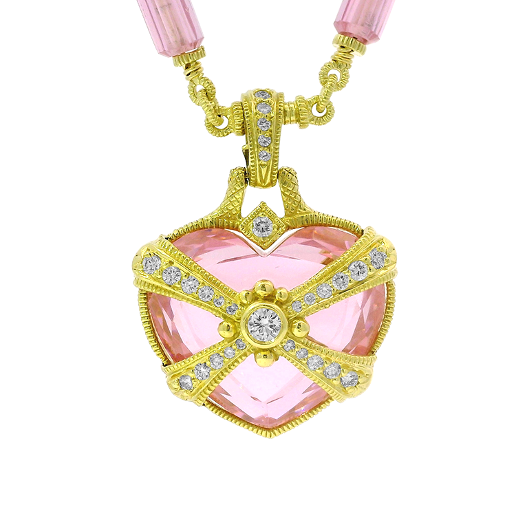 PAGE Estate Necklaces and Pendants Estate Judith Ripka 18k Yellow Gold Heart-Shaped Pendant