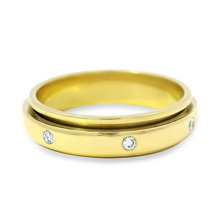 PAGE Estate Ring Estate Piaget 18k Yellow Gold Diamond Spinner Ring 6.25