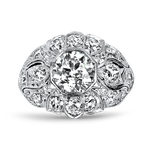 PAGE Estate Engagement Ring Estate Platinum Edwardian Old European Cut Diamond Ring 5