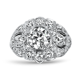 PAGE Estate Engagement Ring Estate Platinum Edwardian Old European Cut Diamond Ring 5