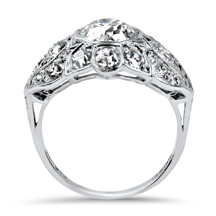 PAGE Estate Engagement Ring Estate Platinum Edwardian Old European Cut Diamond Ring 5