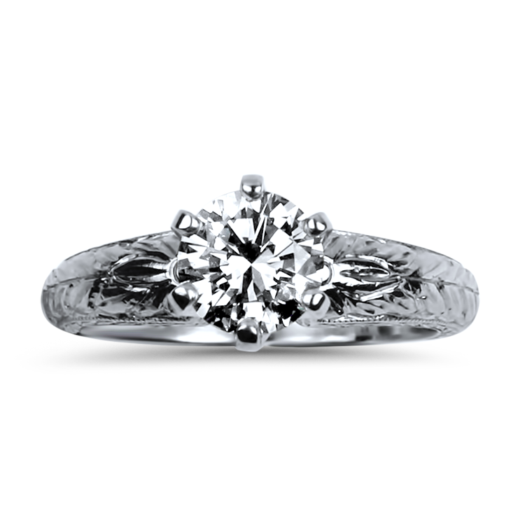 PAGE Estate Engagement Ring Estate Platinum Solitaire Diamond Ring 6.5