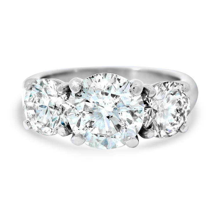 Estate Platinum Three-Stone Diamond Engagement Ring