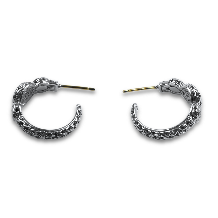 Estate Sterling Silver & 18k Yellow Gold John Hardy Hoop Earrings