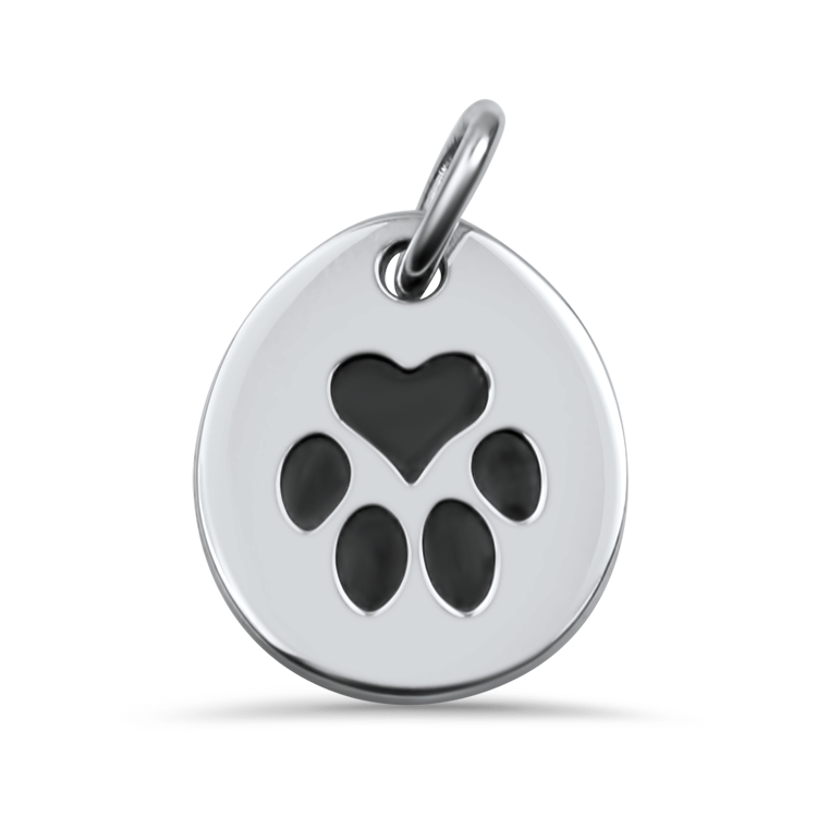 PAGE Estate Charm Estate Sterling Silver Dog Tag Paw Charm
