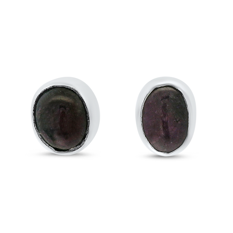 PAGE Estate Earring Estate Sterling Silver Ruby Stud Earrings