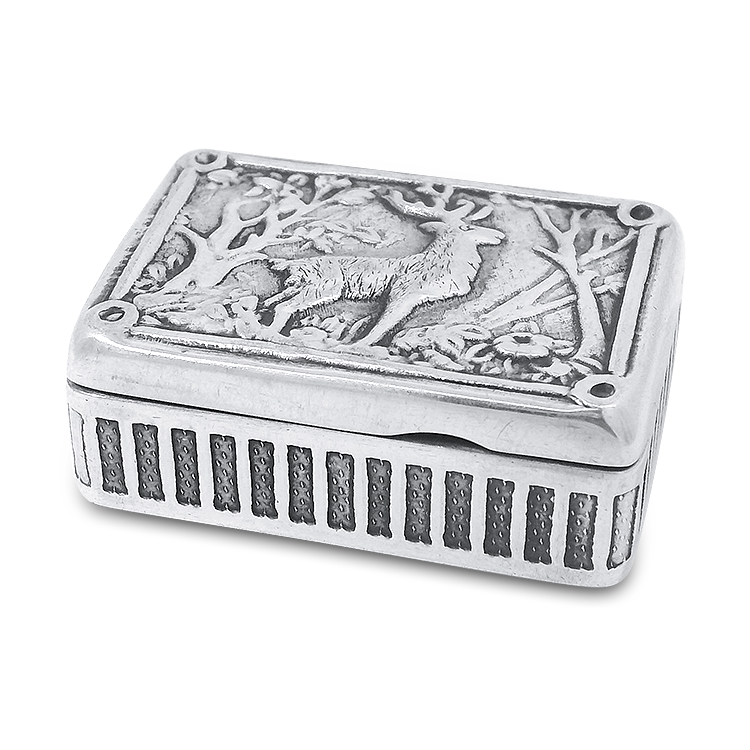 Estate Sterling Silver Stag Motif Pillbox – Springer's