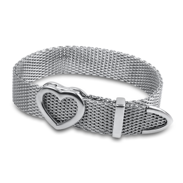 Estate Sterling Silver Tiffany Co. Mesh Heart Buckle Bracelet Maine New Hampshire Springer s