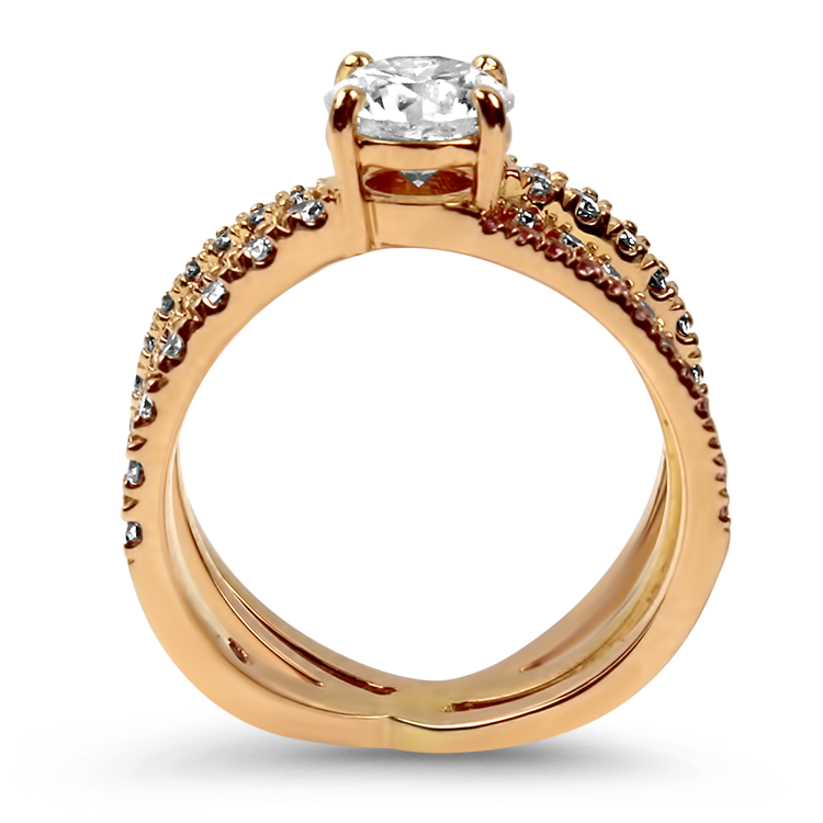 PAGE Estate Engagement Ring Hearts on Fire Estate 18k Rose Gold Hailey Paige "Harley" Sapphire & Diamond Ring 4