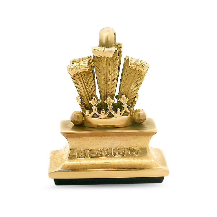 PAGE Estate Necklaces and Pendants Victorian 9k Yellow Gold Rectangular Tablet Bloodstone Fob