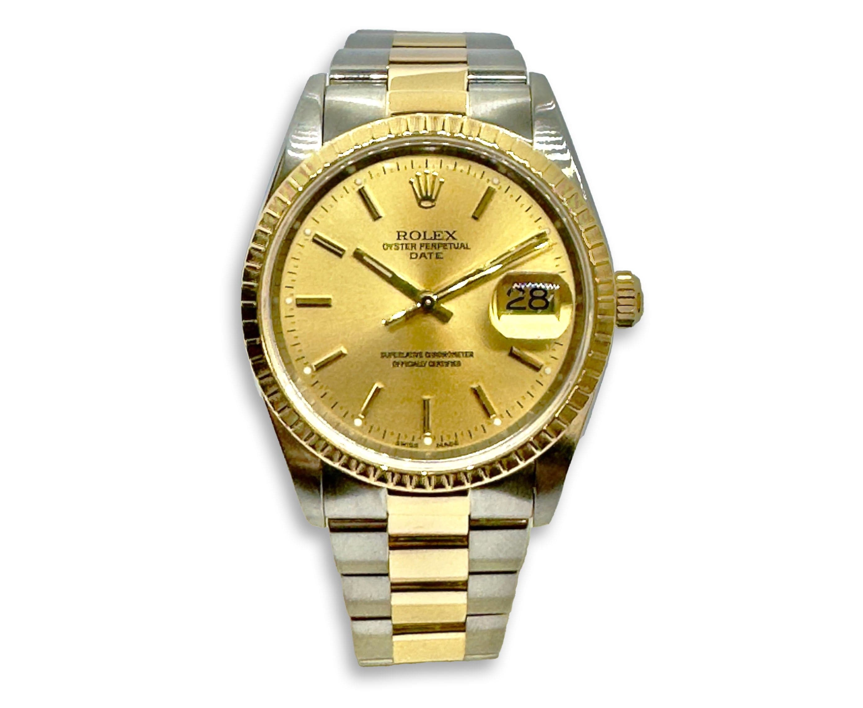 Pre-Owned Rolex Watch Pre-Owned Rolex 18k Yellow Gold & Stainless-Steel Oyster Perpetual Datejust 34