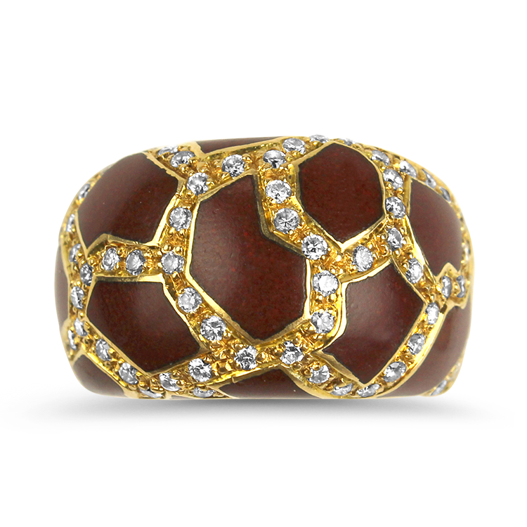 Estate Roberto Coin 18K Yellow Gold Enamel Diamond Ring – Springer's - Main Image