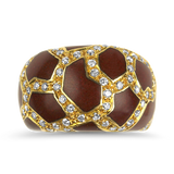Roberto Coin Ring Estate Roberto Coin 18K Yellow Gold Enamel & Diamond Ring 7