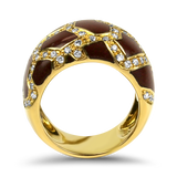 Roberto Coin Ring Estate Roberto Coin 18K Yellow Gold Enamel & Diamond Ring 7