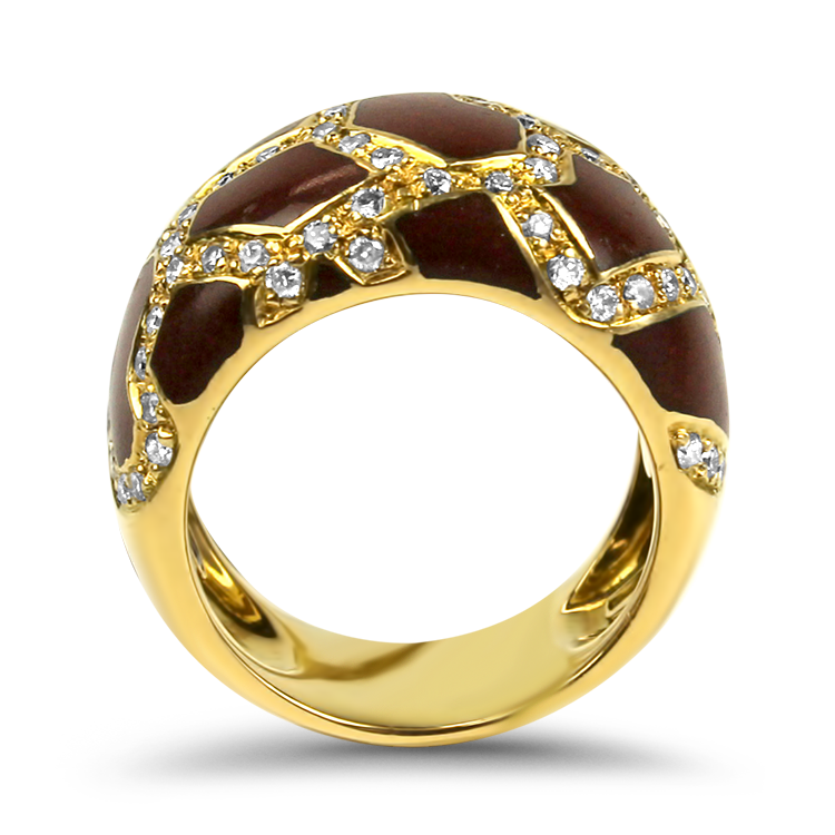 Roberto Coin Ring Estate Roberto Coin 18K Yellow Gold Enamel & Diamond Ring 7