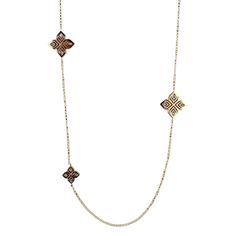 Roberto Coin Necklaces and Pendants Roberto Coin 18k Yellow Gold Arabesque Station Necklace