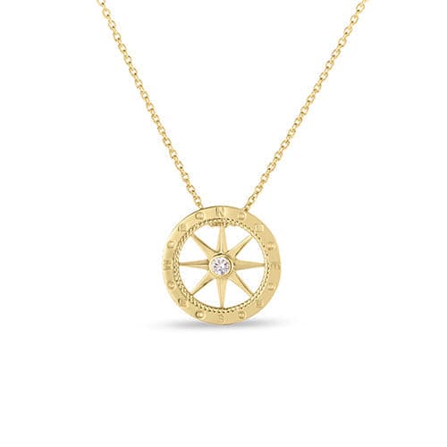 Roberto Coin Necklaces and Pendants Roberto Coin 18K Yellow Gold Diamond Compass Necklace