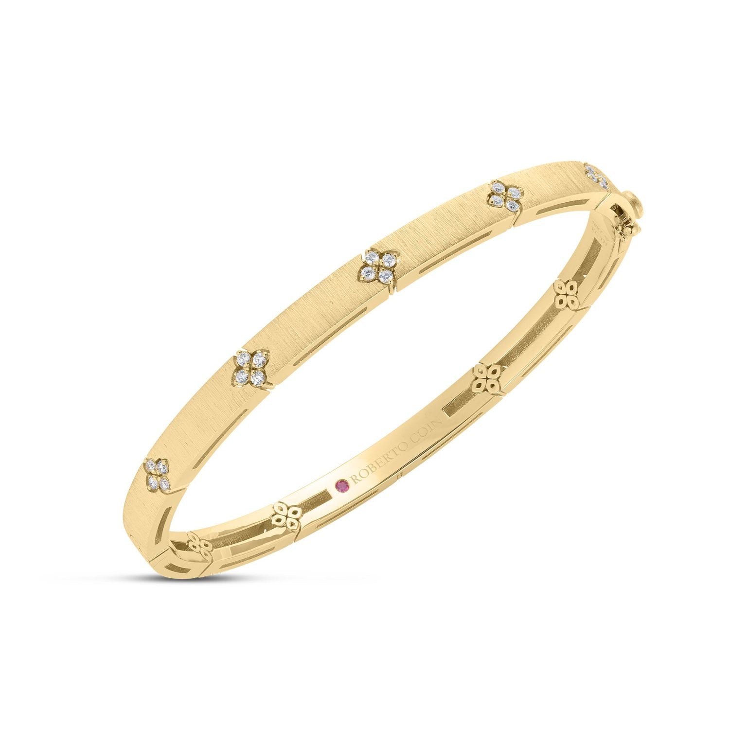 Roberto Coin Bracelet Roberto Coin Love in Verona 18k Yellow Gold Satin Finish Diamond Bangle Bracelet