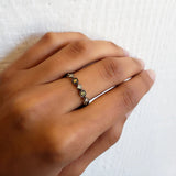 Sethi Couture Wedding Band Sethi Couture White Gold Art Deco Multi-Color Diamond Band