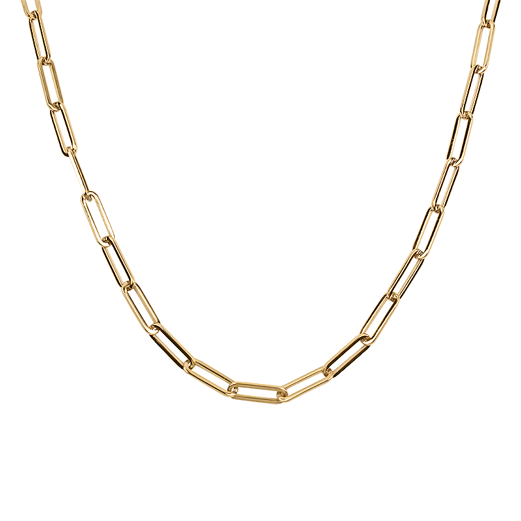 14k Rose Gold "Paperclip" Chain Necklace